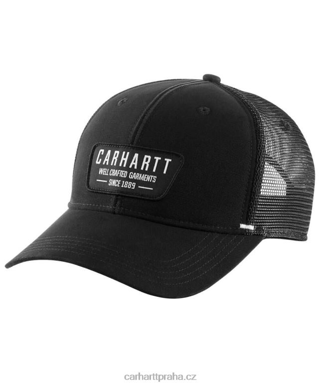 muži plátěná záplatová čepice se síťovinou Carhartt 8BL8V90 Černá
