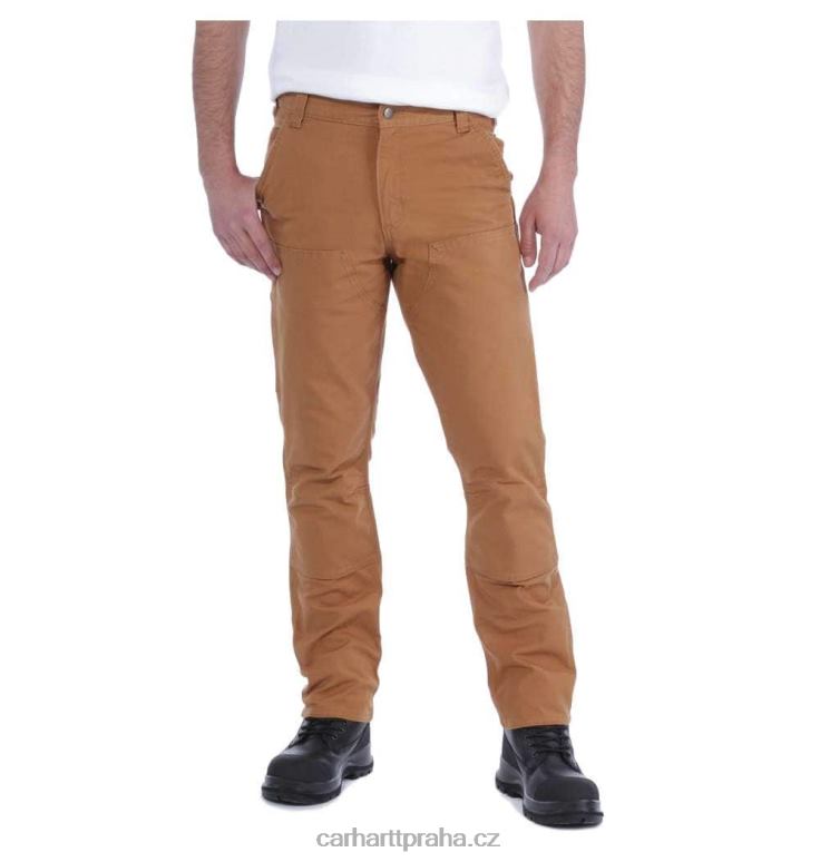 muži robustní flex rovné kachní pracovní kalhoty s dvojitým předním dílem Carhartt 8BL8V52 Černá