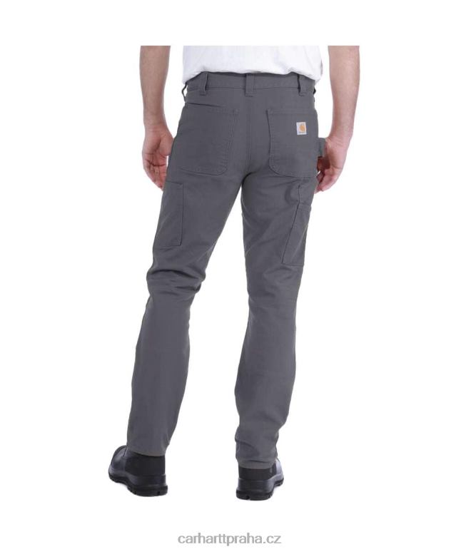 muži robustní flex rovné kachní pracovní kalhoty s dvojitým předním dílem Carhartt 8BL8V52 Černá