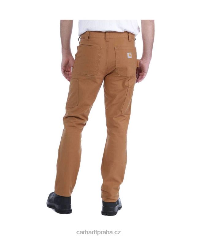 muži robustní flex rovné kachní pracovní kalhoty s dvojitým předním dílem Carhartt 8BL8V52 Černá