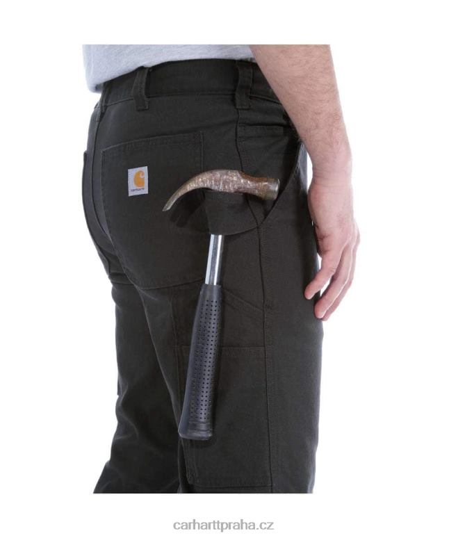 muži robustní flex rovného střihu kachní zužující se noha praktické pracovní kalhoty Carhartt 8BL8V67 Černá
