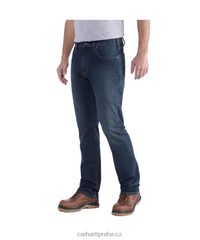 muži robustní flex slim fit zúžené džíny s 5 kapsami Carhartt 8BL8V71 erie