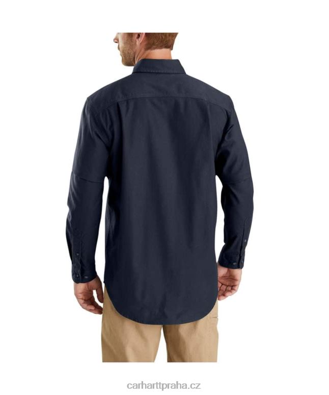 muži robustní flex uvolněná plátěná košile střední hmotnosti s dlouhým rukávem Carhartt 8BL8V115 tmavě khaki