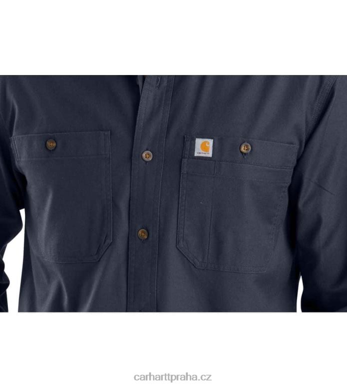 muži robustní flex uvolněná plátěná košile střední hmotnosti s dlouhým rukávem Carhartt 8BL8V115 tmavě khaki