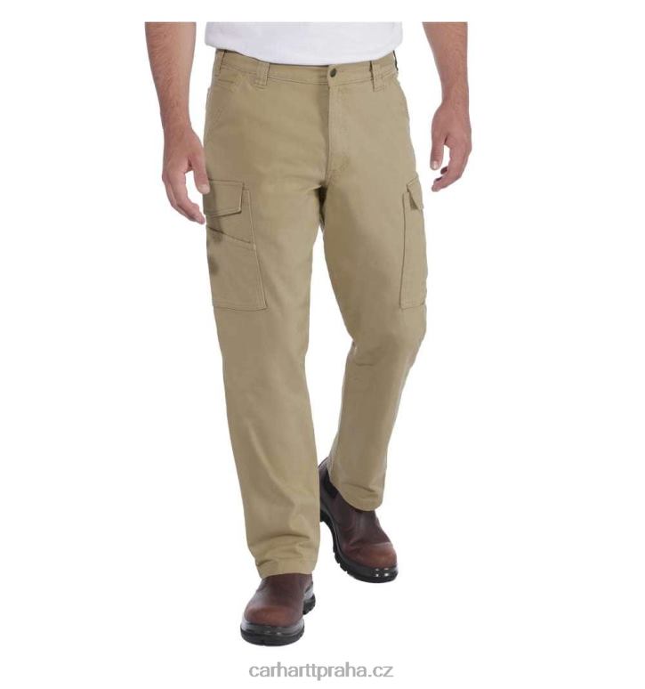muži robustní flex uvolněné plátěné nákladní pracovní kalhoty Carhartt 8BL8V69 tmavě khaki