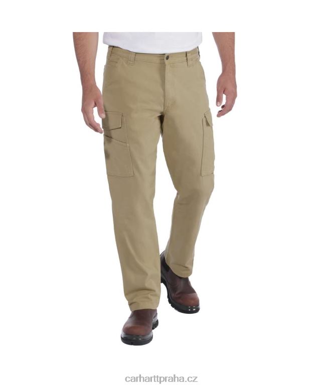 muži robustní flex uvolněné plátěné nákladní pracovní kalhoty Carhartt 8BL8V69 tmavě khaki