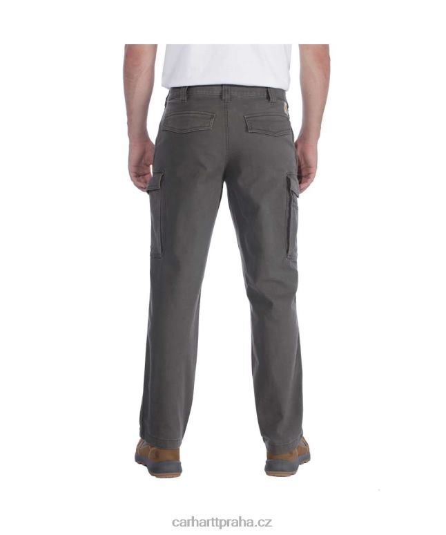 muži robustní flex uvolněné plátěné nákladní pracovní kalhoty Carhartt 8BL8V69 tmavě khaki
