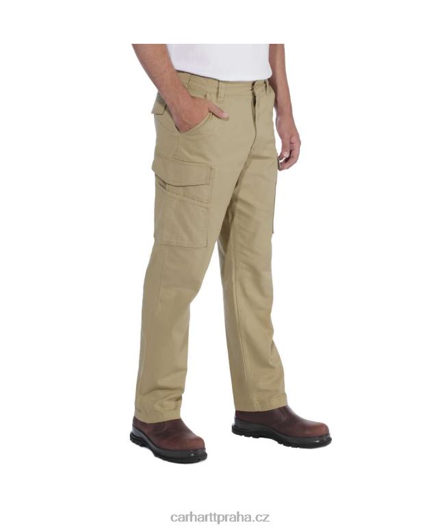 muži robustní flex uvolněné plátěné nákladní pracovní kalhoty Carhartt 8BL8V69 tmavě khaki