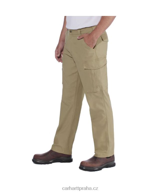 muži robustní flex uvolněné plátěné nákladní pracovní kalhoty Carhartt 8BL8V69 tmavě khaki