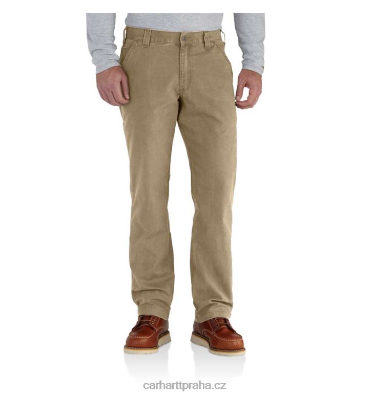 muži robustní flex uvolněné plátěné pracovní kalhoty Carhartt 8BL8V70 tmavě khaki