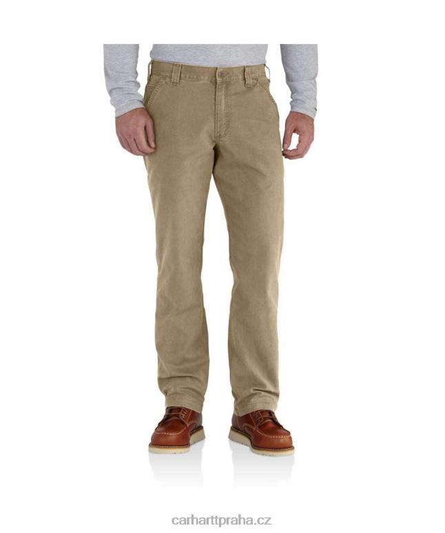 muži robustní flex uvolněné plátěné pracovní kalhoty Carhartt 8BL8V70 tmavě khaki