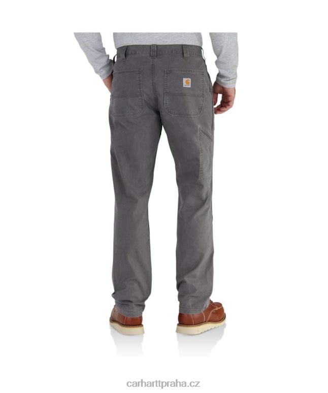 muži robustní flex uvolněné plátěné pracovní kalhoty Carhartt 8BL8V70 tmavě khaki
