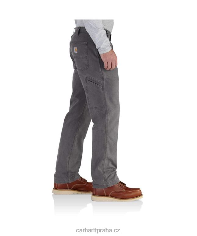 muži robustní flex uvolněné plátěné pracovní kalhoty Carhartt 8BL8V70 tmavě khaki