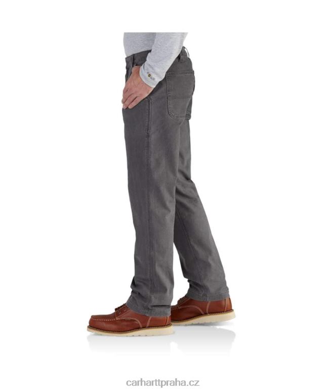 muži robustní flex uvolněné plátěné pracovní kalhoty Carhartt 8BL8V70 tmavě khaki
