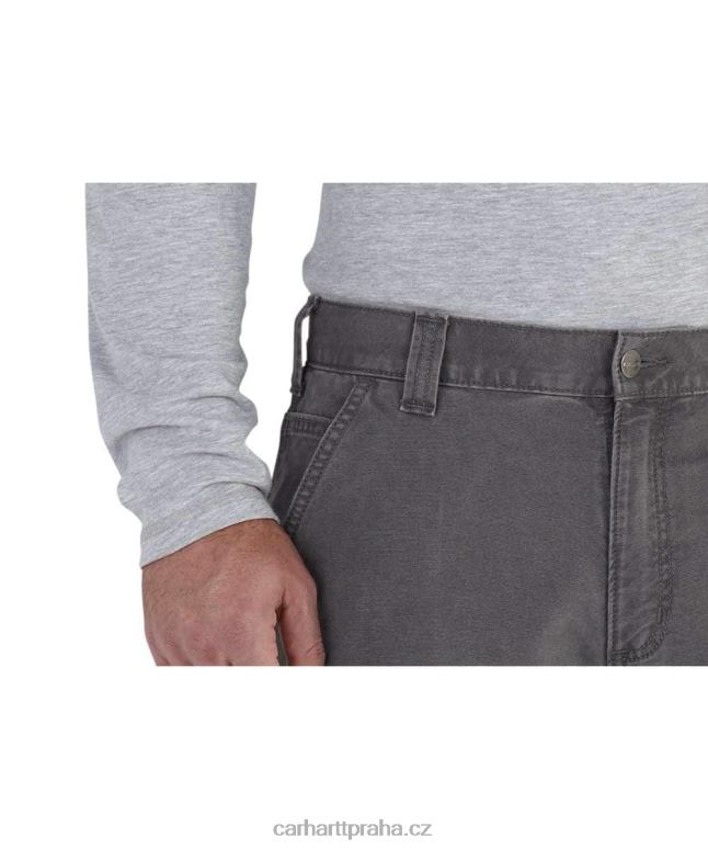 muži robustní flex uvolněné plátěné pracovní kalhoty Carhartt 8BL8V70 tmavě khaki