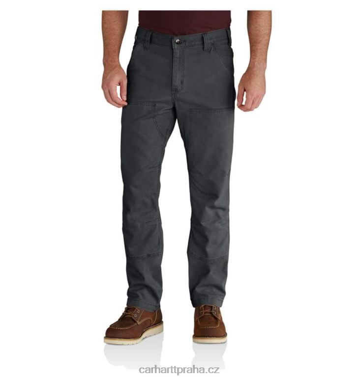 muži robustní flex uvolněné plátěné pracovní kalhoty s dvojitým předním dílem Carhartt 8BL8V59 stín