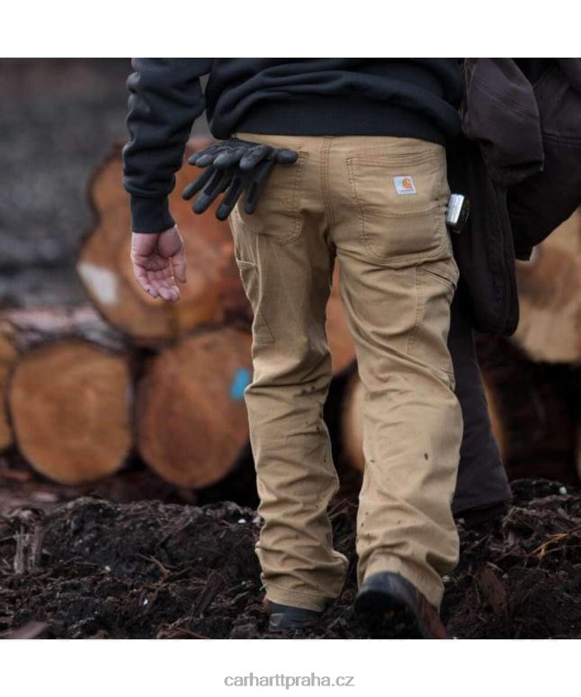 muži robustní flex uvolněné plátěné pracovní kalhoty s dvojitým předním dílem Carhartt 8BL8V59 stín