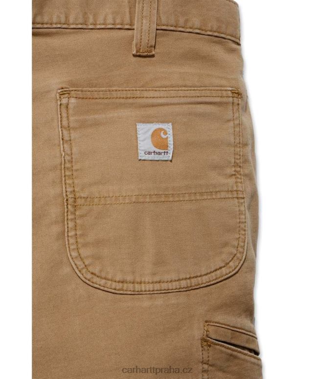 muži robustní flex uvolněné plátěné pracovní kalhoty s dvojitým předním dílem Carhartt 8BL8V59 stín