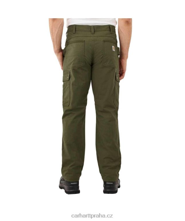 muži robustní flex uvolněné pracovní kalhoty s ripstop cargo fleecem podšité Carhartt 8BL8V55 bazalka