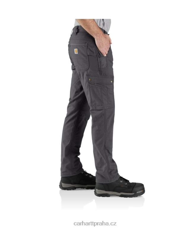 muži robustní flex uvolněné pracovní kalhoty s ripstop cargo fleecem podšité Carhartt 8BL8V55 bazalka
