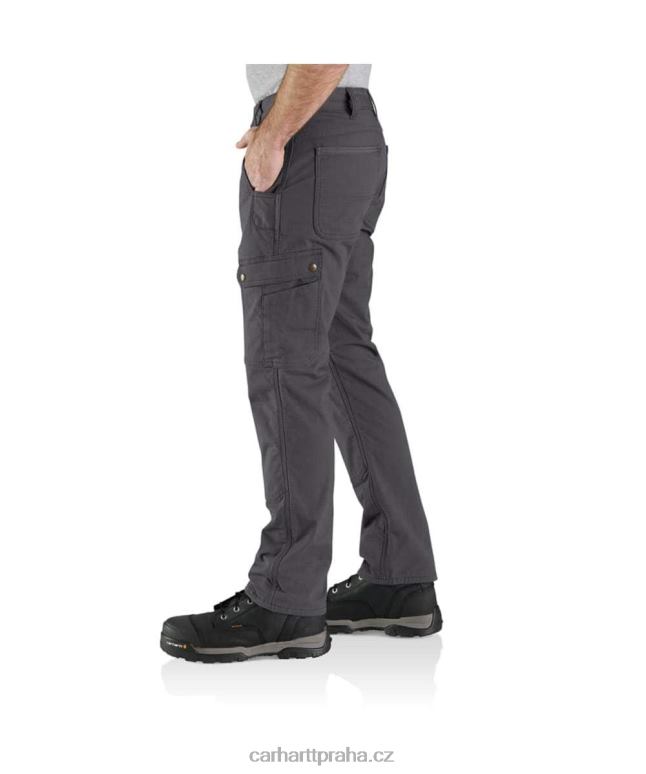 muži robustní flex uvolněné pracovní kalhoty s ripstop cargo fleecem podšité Carhartt 8BL8V55 bazalka