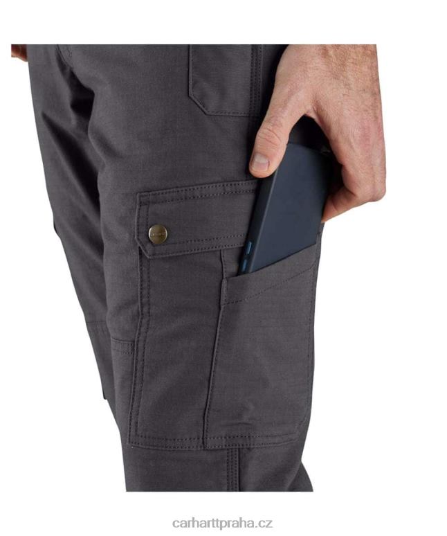 muži robustní flex uvolněné pracovní kalhoty s ripstop cargo fleecem podšité Carhartt 8BL8V55 bazalka