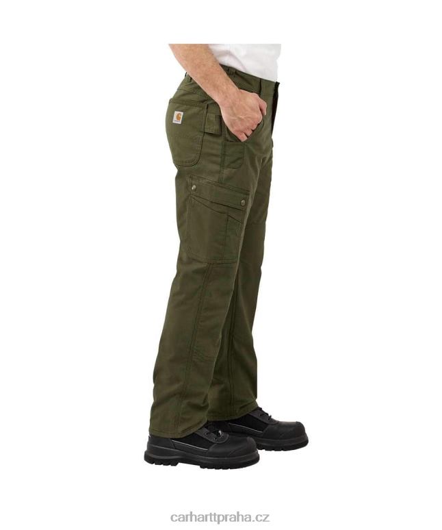 muži robustní flex uvolněné pracovní kalhoty s ripstop cargo fleecem podšité Carhartt 8BL8V55 bazalka