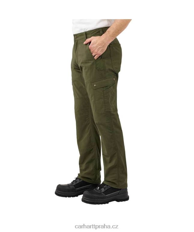 muži robustní flex uvolněné pracovní kalhoty s ripstop cargo fleecem podšité Carhartt 8BL8V55 bazalka
