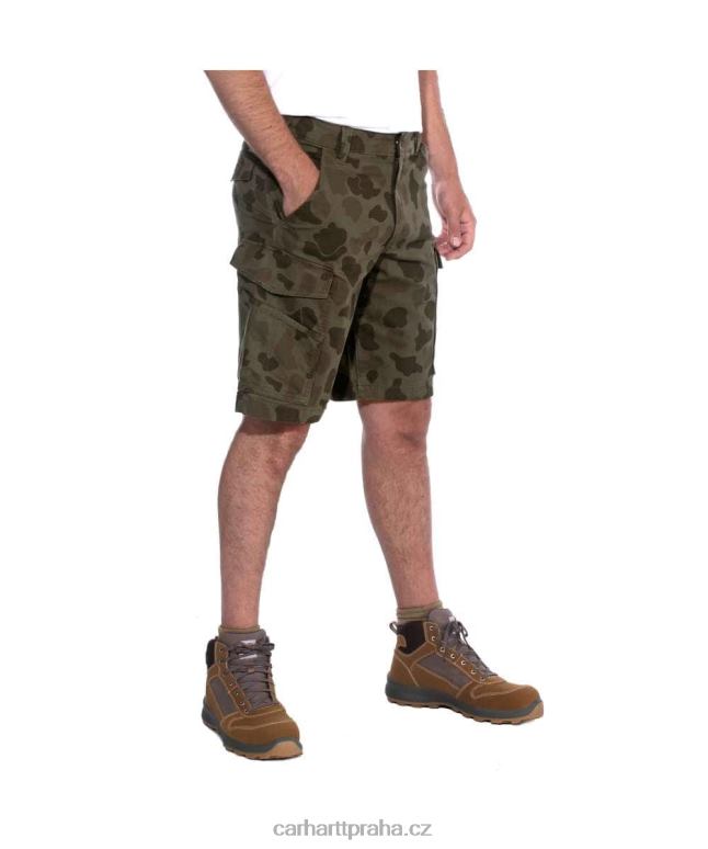 muži robustní flex uvolněný střih plátěný náklad práce krátký Carhartt 8BL8V149 tmavě khaki