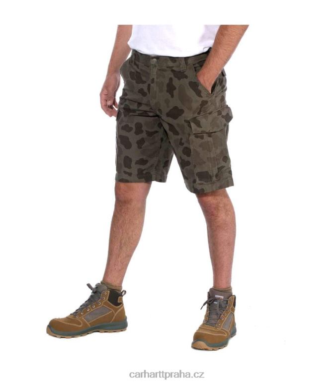 muži robustní flex uvolněný střih plátěný náklad práce krátký Carhartt 8BL8V149 tmavě khaki