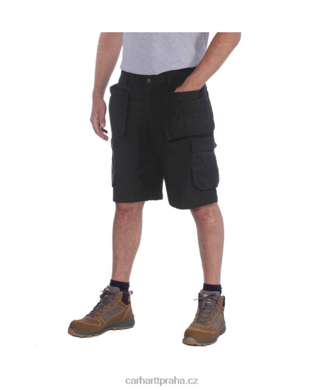 muži robustní flex uvolněný střih ripstop cargo multi pkt work short Carhartt 8BL8V151 Černá