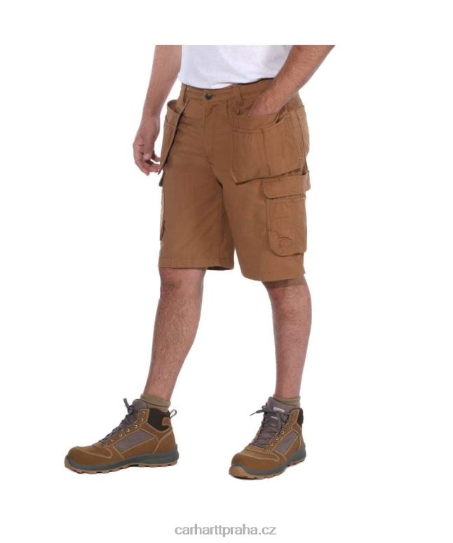 muži robustní flex uvolněný střih ripstop cargo multi pkt work short Carhartt 8BL8V151 Černá