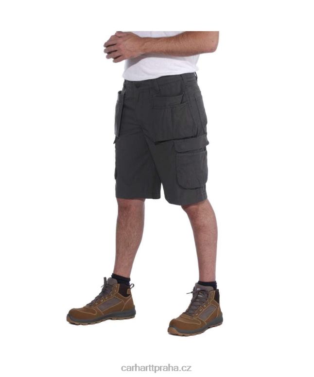 muži robustní flex uvolněný střih ripstop cargo multi pkt work short Carhartt 8BL8V151 Černá