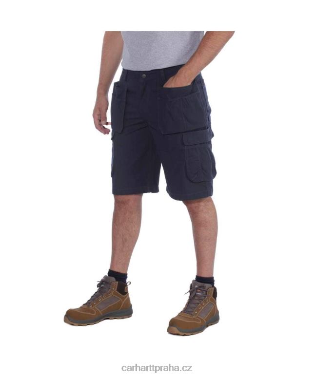 muži robustní flex uvolněný střih ripstop cargo multi pkt work short Carhartt 8BL8V151 Černá