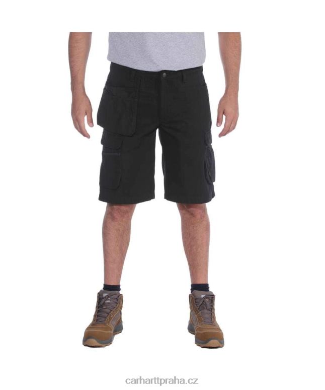 muži robustní flex uvolněný střih ripstop cargo multi pkt work short Carhartt 8BL8V151 Černá