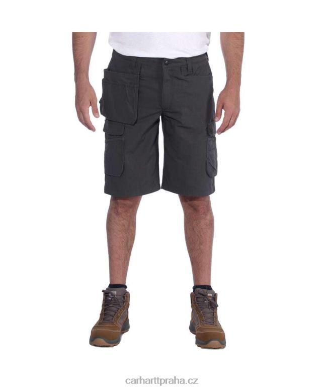 muži robustní flex uvolněný střih ripstop cargo multi pkt work short Carhartt 8BL8V151 Černá