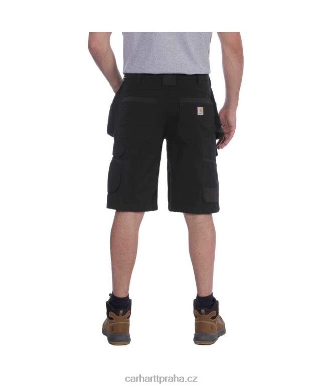 muži robustní flex uvolněný střih ripstop cargo multi pkt work short Carhartt 8BL8V151 Černá