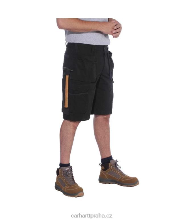 muži robustní flex uvolněný střih ripstop cargo multi pkt work short Carhartt 8BL8V151 Černá