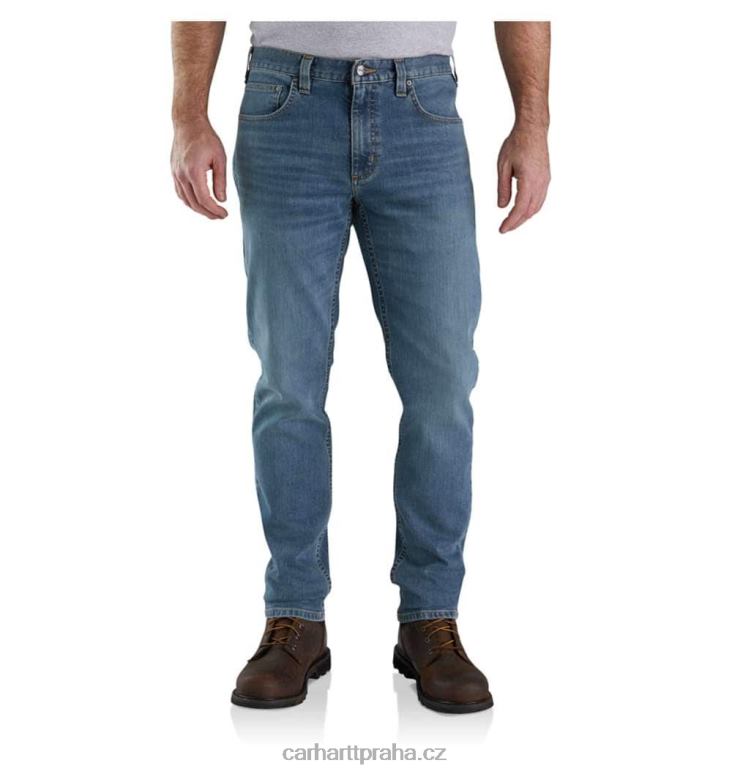 muži robustní flex uvolněný střih s nízkým vzestupem zúžené džíny s 5 kapsami Carhartt 8BL8V58 arkádie