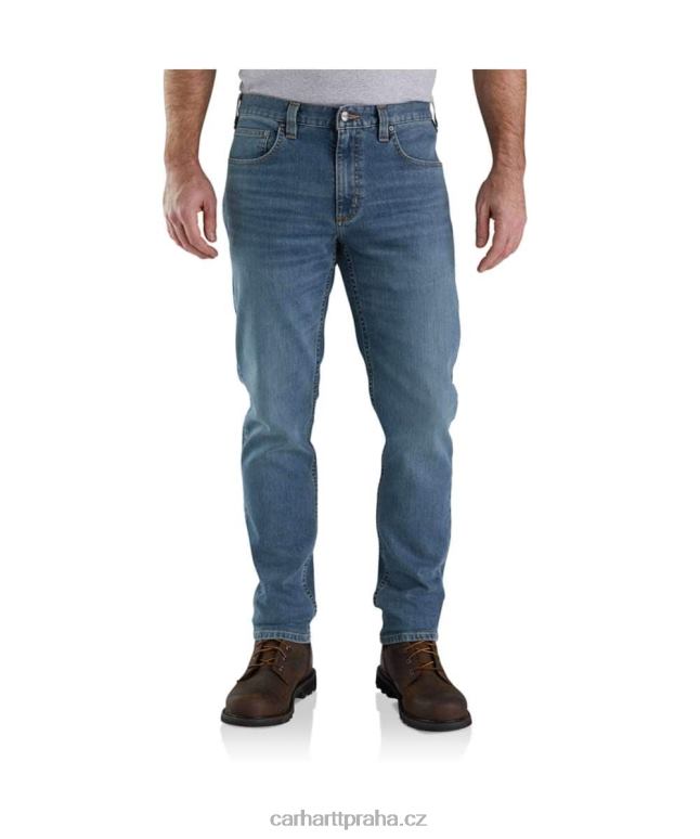 muži robustní flex uvolněný střih s nízkým vzestupem zúžené džíny s 5 kapsami Carhartt 8BL8V58 arkádie