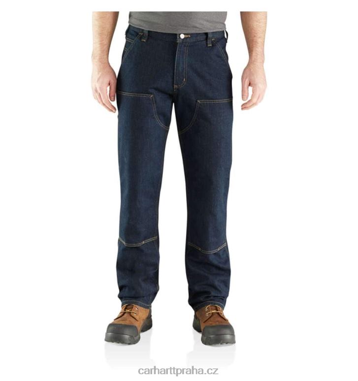 muži robustní flex uvolněný střih užitkové džíny s dvojitým předním dílem Carhartt 8BL8V65 erie
