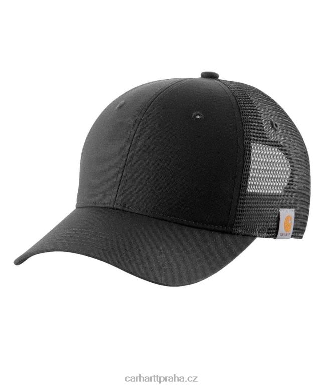 muži robustní profesionální série plátěná síťovaná zadní čepice Carhartt 8BL8V85 Černá