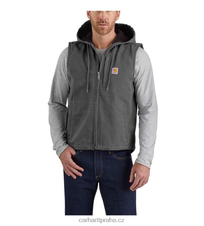 muži sepraná kachní vesta s kapucí v uvolněném střihu Carhartt 8BL8V106 Černá