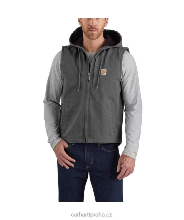 muži sepraná kachní vesta s kapucí v uvolněném střihu Carhartt 8BL8V106 Černá