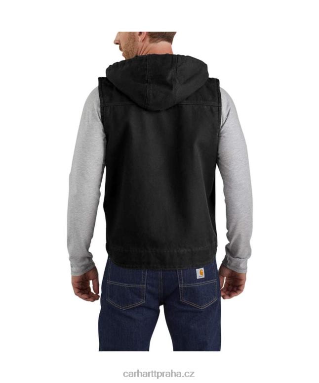 muži sepraná kachní vesta s kapucí v uvolněném střihu Carhartt 8BL8V106 Černá