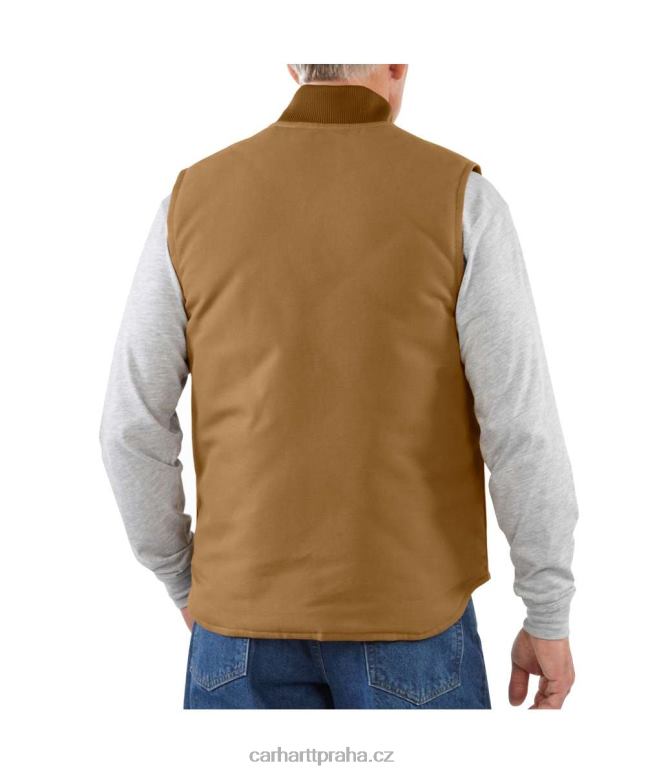 muži uvolněná pevná kachní vesta se zatepleným žebrovaným límcem Carhartt 8BL8V105 Černá