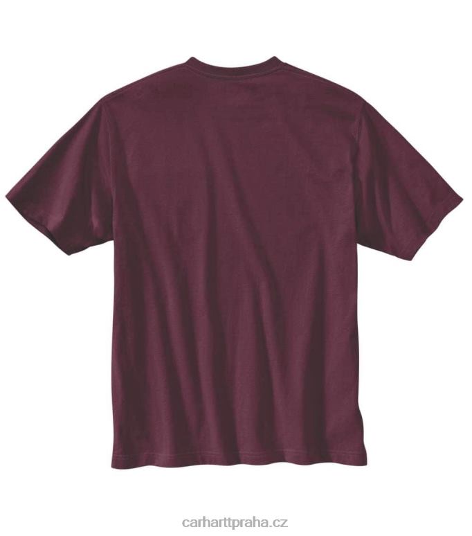 muži uvolněné střihové tričko vysoké hmotnosti s krátkým rukávem s grafikou Carhartt 8BL8V136 uhlíkový vřes