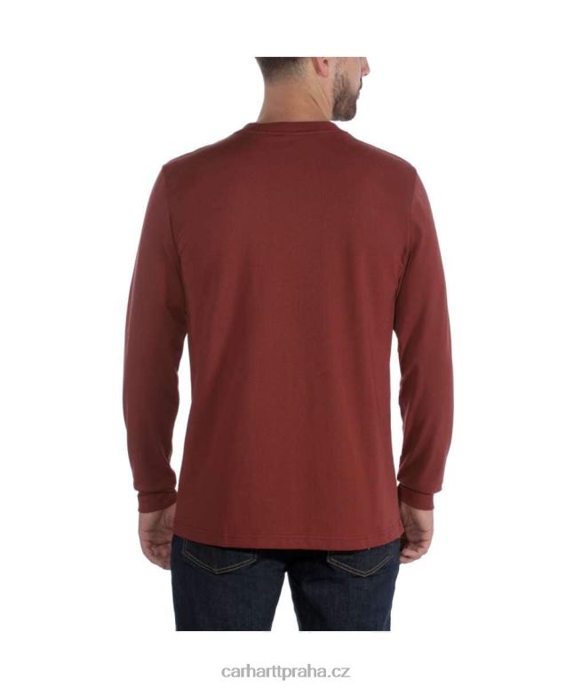 muži uvolněné tričko těžké váhy s dlouhým rukávem a grafickým logem Carhartt 8BL8V128 Černá