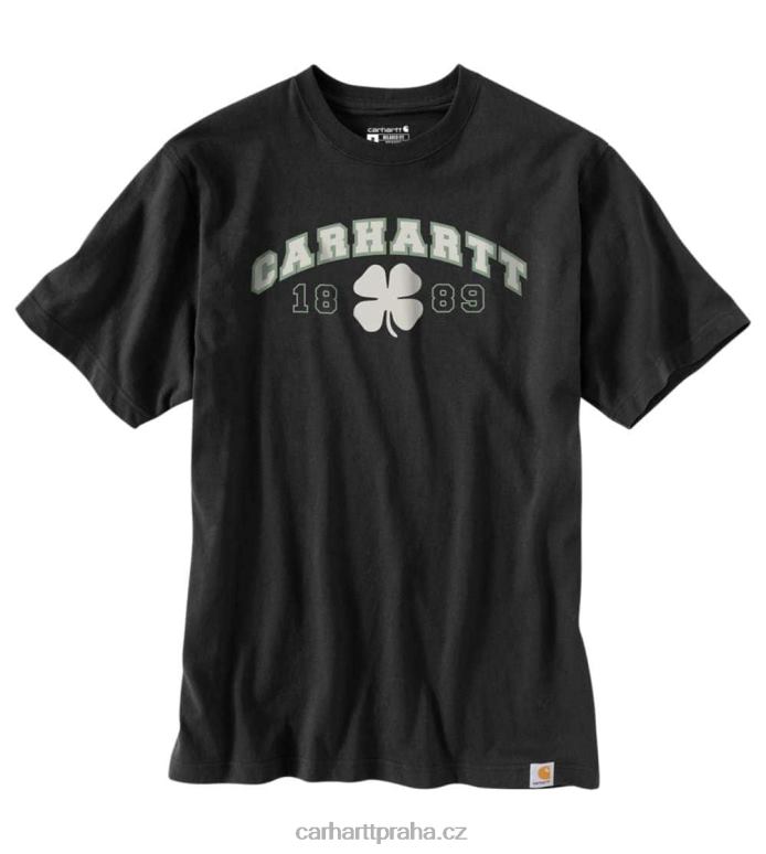 muži uvolněné tričko těžké váhy s krátkým rukávem Carhartt 8BL8V117 Černá