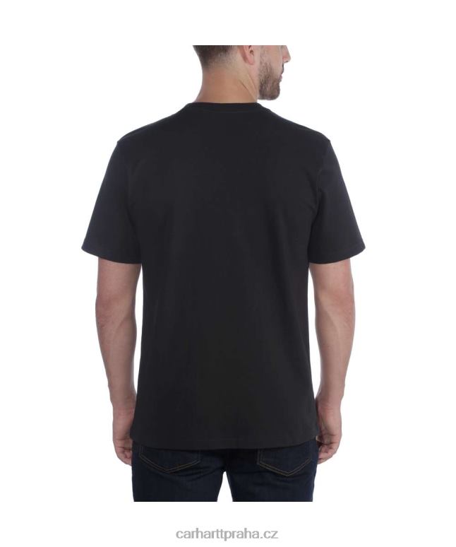muži uvolněné tričko těžké váhy s krátkým rukávem Carhartt 8BL8V124 Černá